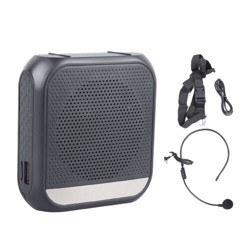 Rechargeable Portable Voice Amplifier with Screen & Headset Mic, Black 2