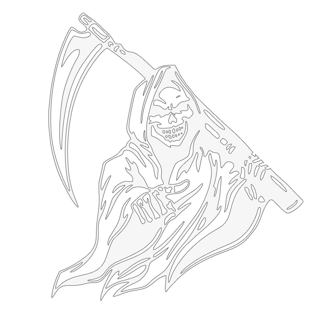 Grim Reaper Scythe Car Sticker Universal Adhesive 9121376167409