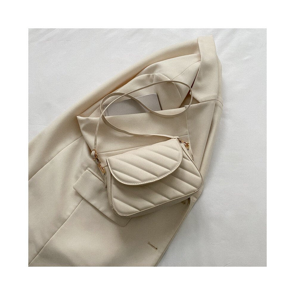 (White) Casual Womens Retro Sling Bag With Trendy Stitching Details Structure And Soft-image-OPC-PJB925W-NEW