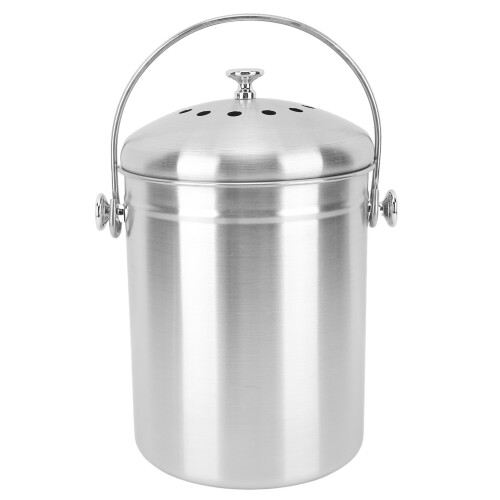 1.3 Gallon Kitchen Countertop Compost Bin with Stainless Steel Design 2