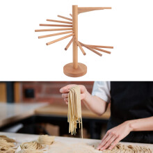 Collapsible Wooden Pasta Drying Rack 18 Bars for Kitchen Noodles