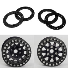 4 Stück Aluminiumlegierung Außen-Beadlock-Ringe für 1/10 RC-Auto-Felgen 1,9 Zoll Schwarz