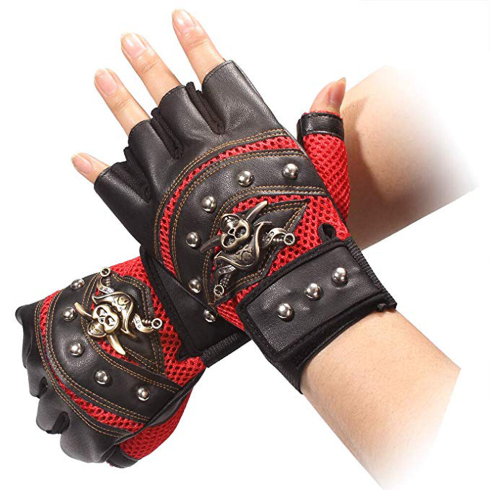 1 Pair Artificial Leather Rivets Pirate Skeleton 9121376169748