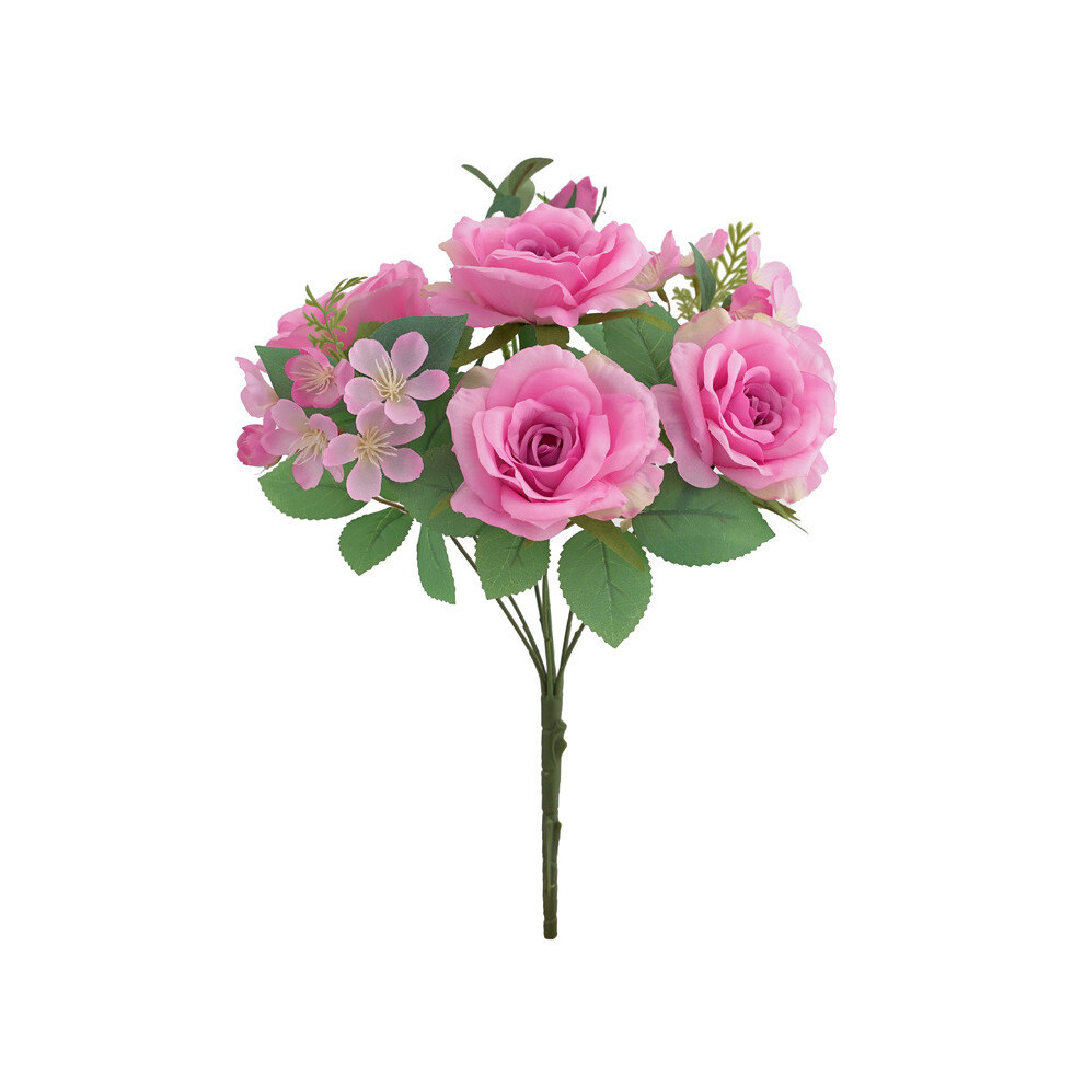 (Purple Pink) Silk Bouquet Rose Fake Flower For Outdoor Wedding Event Gift Decoration Gift-image-OPC-PJB9RBK-NEW