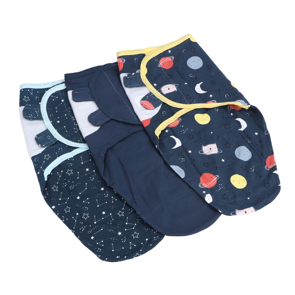 3pcs Cotton Swaddle Sleep Sacks for Newborns 0-2 Months Space Theme
