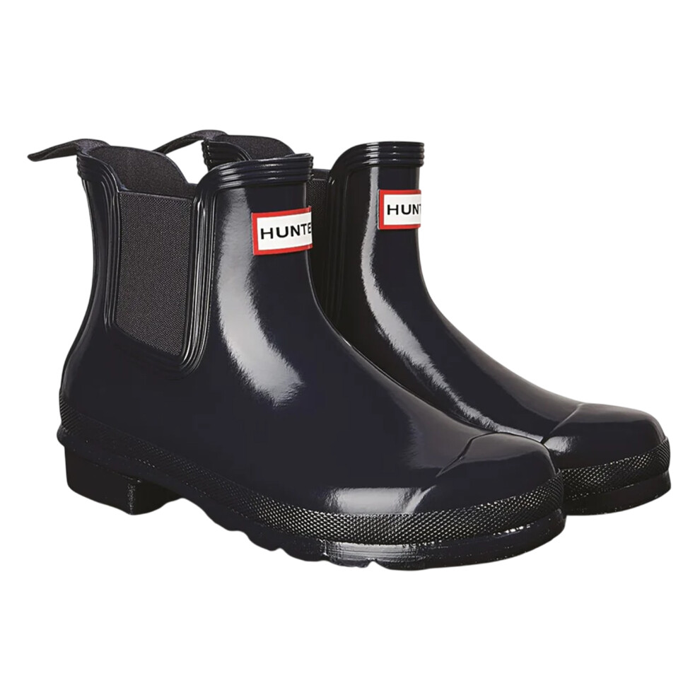 (4 UK, Navy) Hunter Womens/Ladies Original Gloss Chelsea Boots
