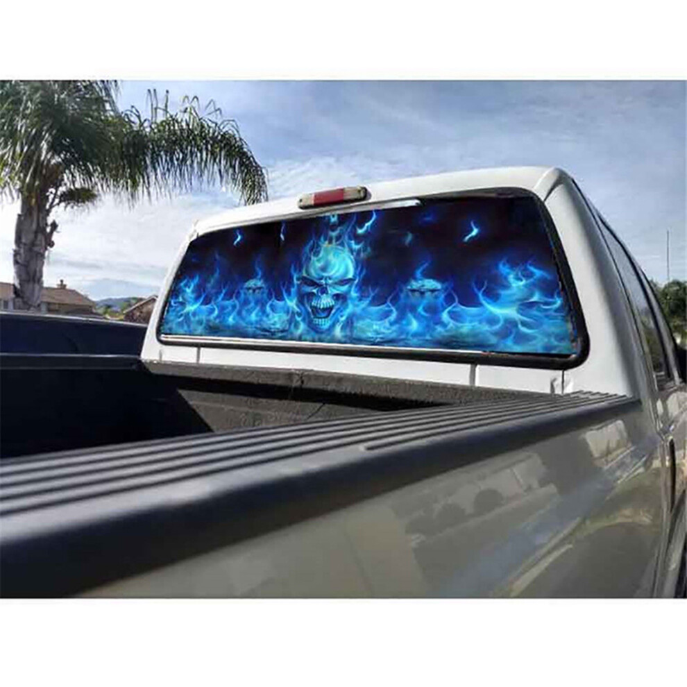135X36cm Car Truck Suv Flaming Skeleton Rear 9121376170362