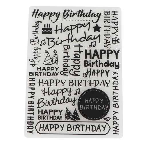 Happy Birthday Embossing Folder DIY Handcraft