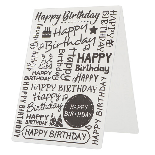 Happy Birthday Embossing Folder DIY Handcraft 1