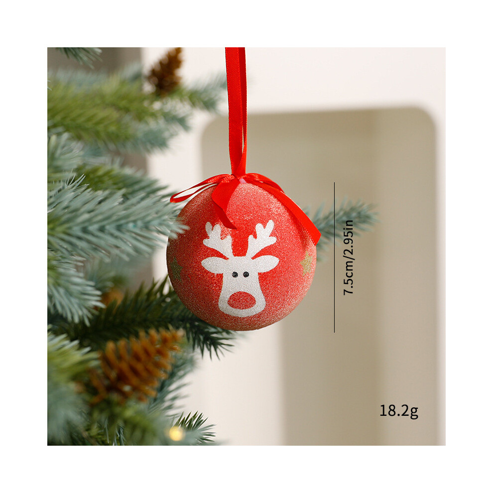 (Cartoon ) Christmas Balls Foam With Reindeer Snowflake And Santa For Holiday Tree Decor-image-OPC-PJBB6ZW-NEW