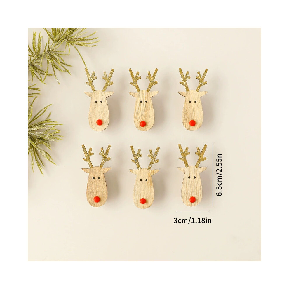 (Gold Reindeer) Ornaments Tree Holiday Wooden Decor With Snowflake Reindeer Christmas Gift For-image-OPC-PJBB76H-NEW