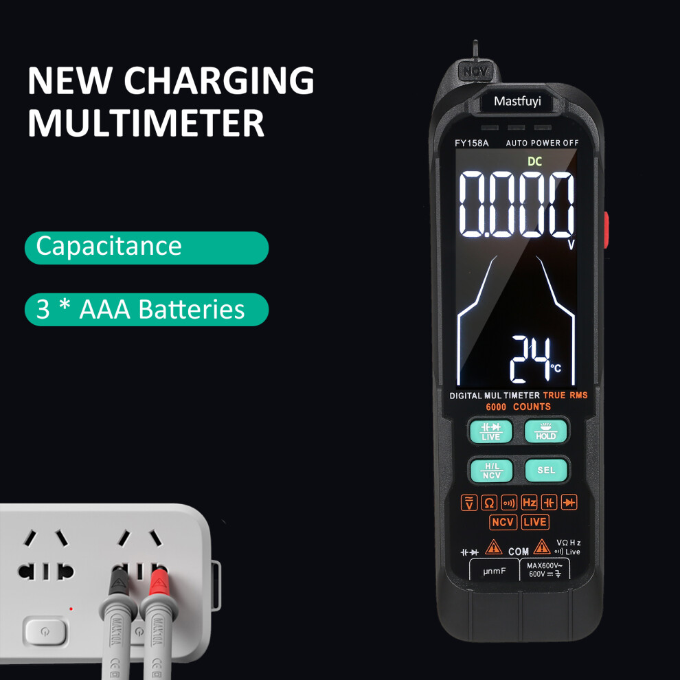 Fy158a Digital Multimeter 600V Auto-Ranging With Backlight 5071332172890