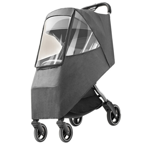 Universal Linen Gray Stroller Rain Cover Waterproof Windproof Dustproof Shield