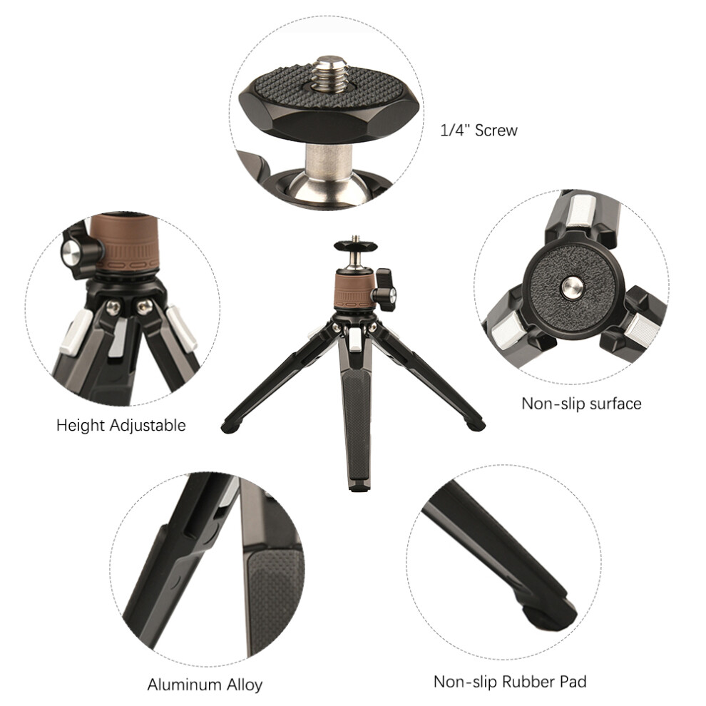 Foldable Aluminum Tripod With Detachable Ball Head, 1.5Cm-18Cm, 3Kg Load 9481332177737