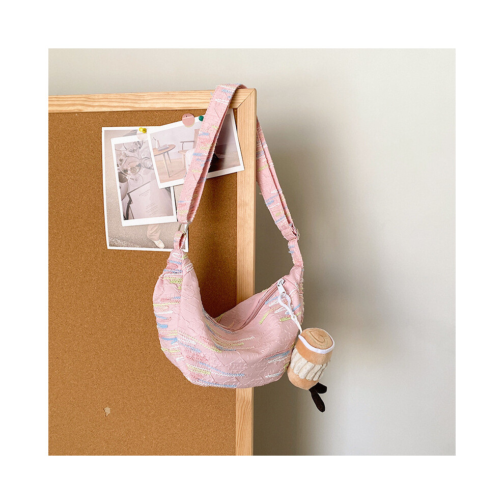 (Pink, With Pendant) Modern Sleek And Dumpling Bag With Convenient Mobile Pocket Fashiondriven For Individuals-image-OPC-PJBBBMM-NEW