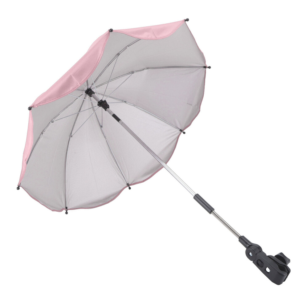 Pink 14in Stroller Parasol UV Protection & Strong Wind Resistance