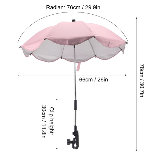 Pink 14in Stroller Parasol UV Protection & Strong Wind Resistance 1