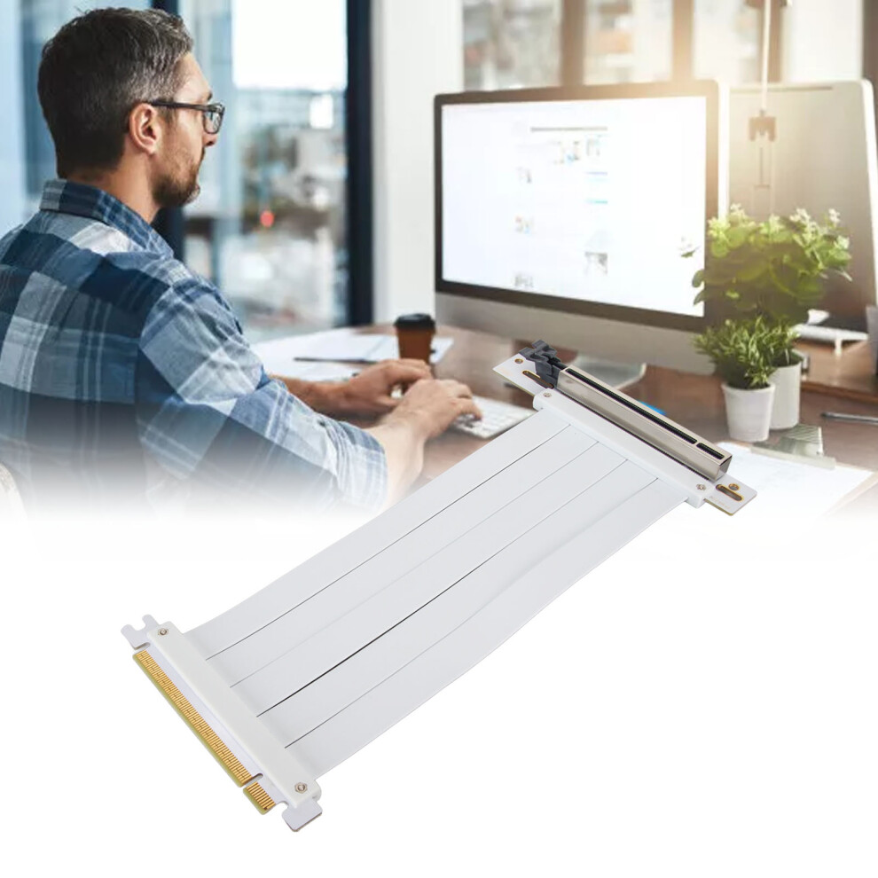 30Cm Pcie 4.0 X16 Riser Cable 90 Degree For Rtx 4090 Gpu White 4651332181668