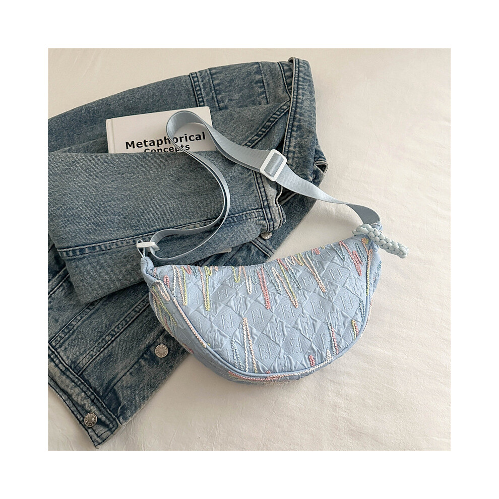 (Blue) Unique Fashionforward And Summer Bucket Bag For Women Designed With A Modern Dumpling Aesthetic Ideal For Daily Style Use And-image-OPC-PJBBDP9-NEW