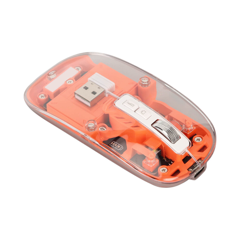Wireless 2.4G Bluetooth Rgb Mouse 2400 Dpi Rechargeable Orange 7901332182361