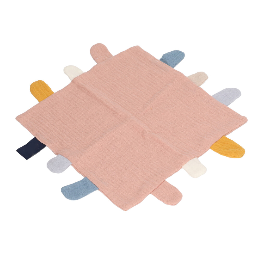 Baby Tag Security Blanket, Cotton, 24X24cm, Anxiety Relief Pink