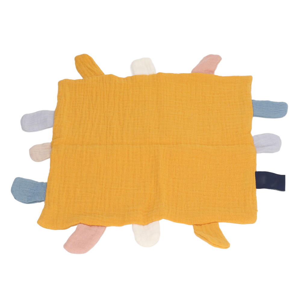 Baby Tag Security Blanket Soft Cotton 24X24cm For Anxiety Relief Blue
