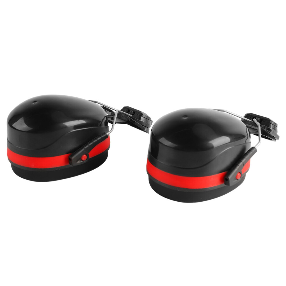 2Pcs Hard Hat Attachment Earmuff - Adjustable Noise Reduction, Red Black 8441332185966