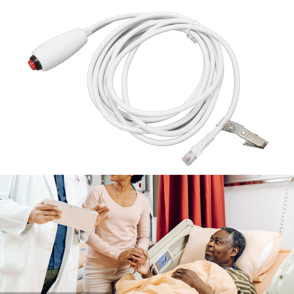 9.8Ft Push Button Nurse Call Cable For Stations With Clip & Button Red 5061332186638