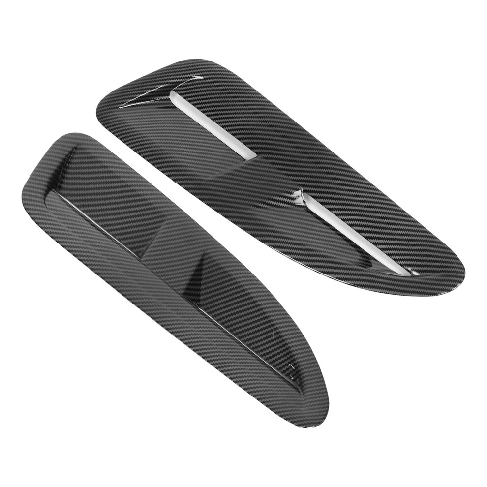 2Pcs Hood Vent Trim Carbon Fiber Color Bonnet Air 9121376172908