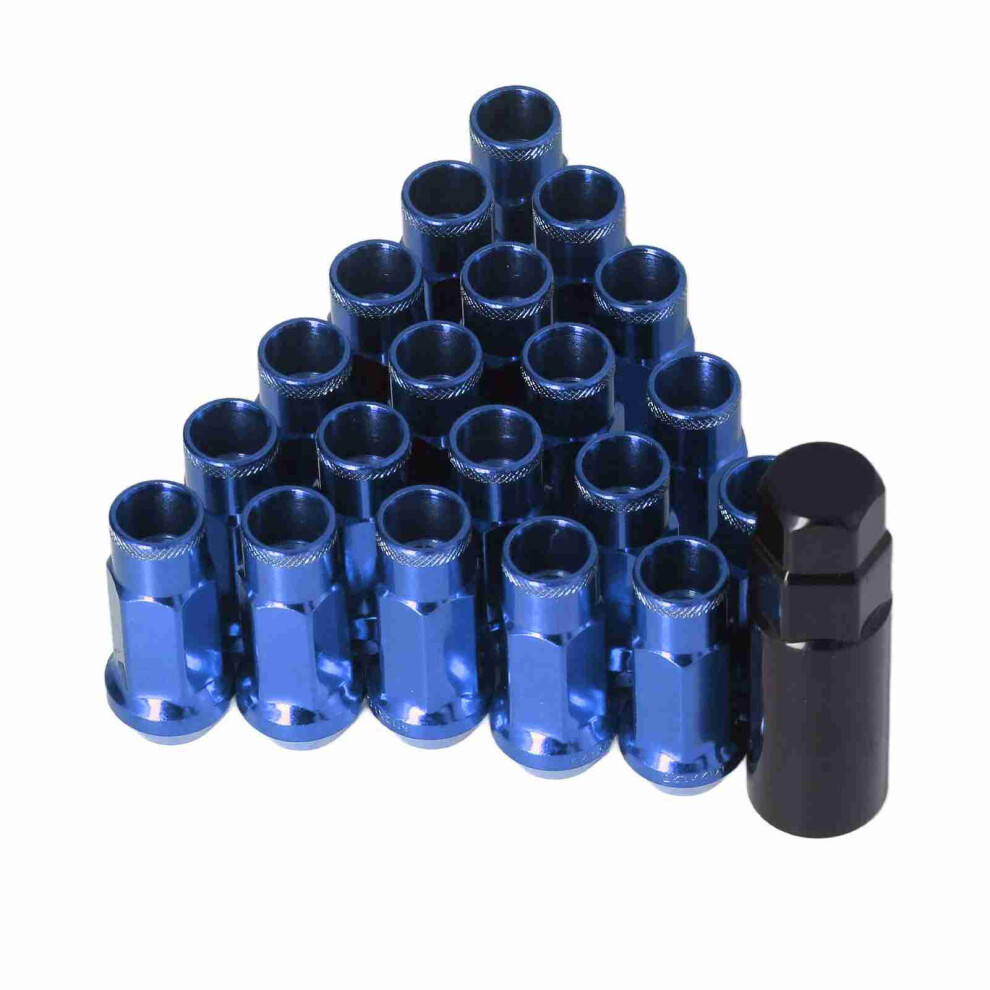 20Pcs M12x1.25 Metal Wheel Lug Nuts Universal Car Blue 9121376173004