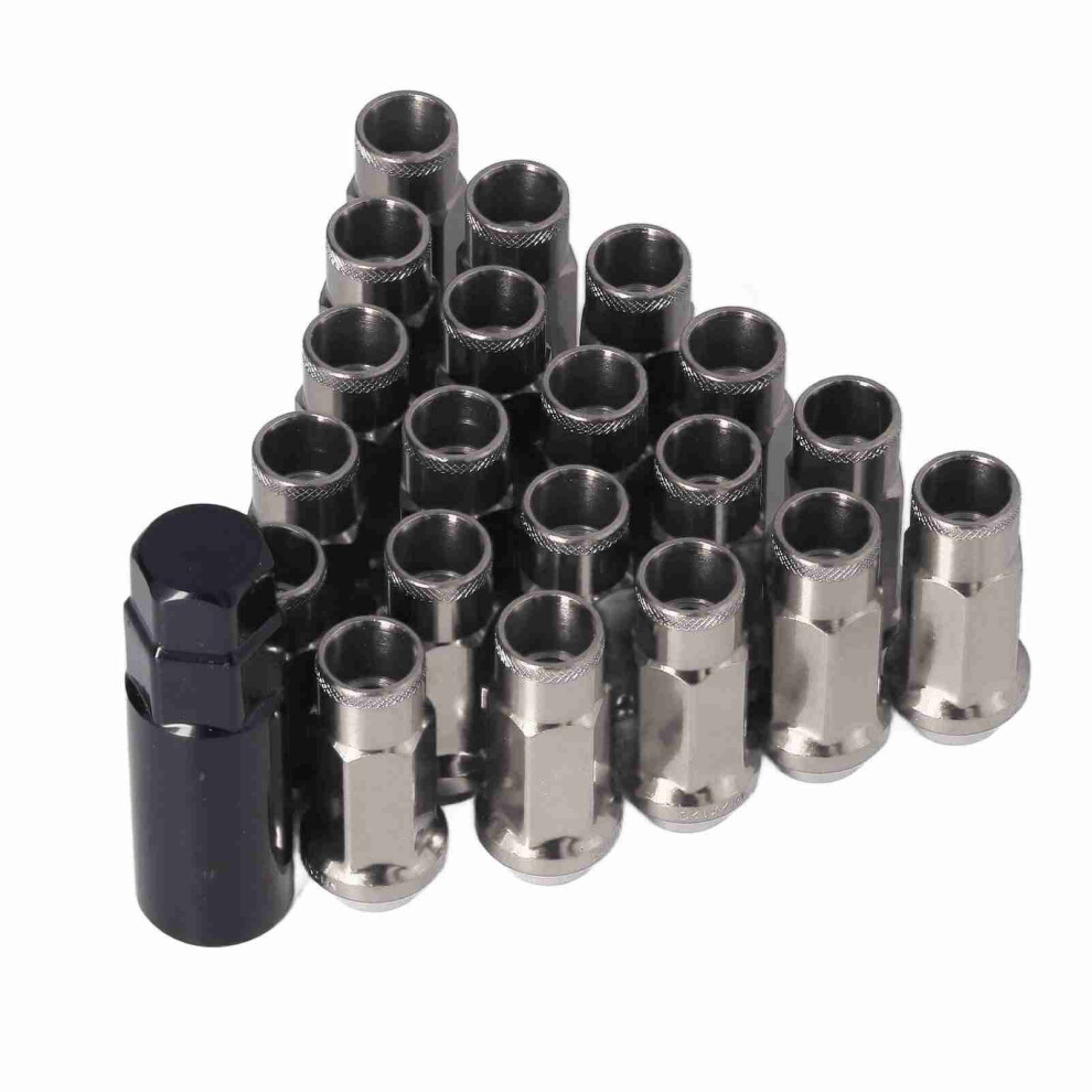 20Pcs M12x1.25 Metal Wheel Lug Nuts Universal Car Black 9121376173189