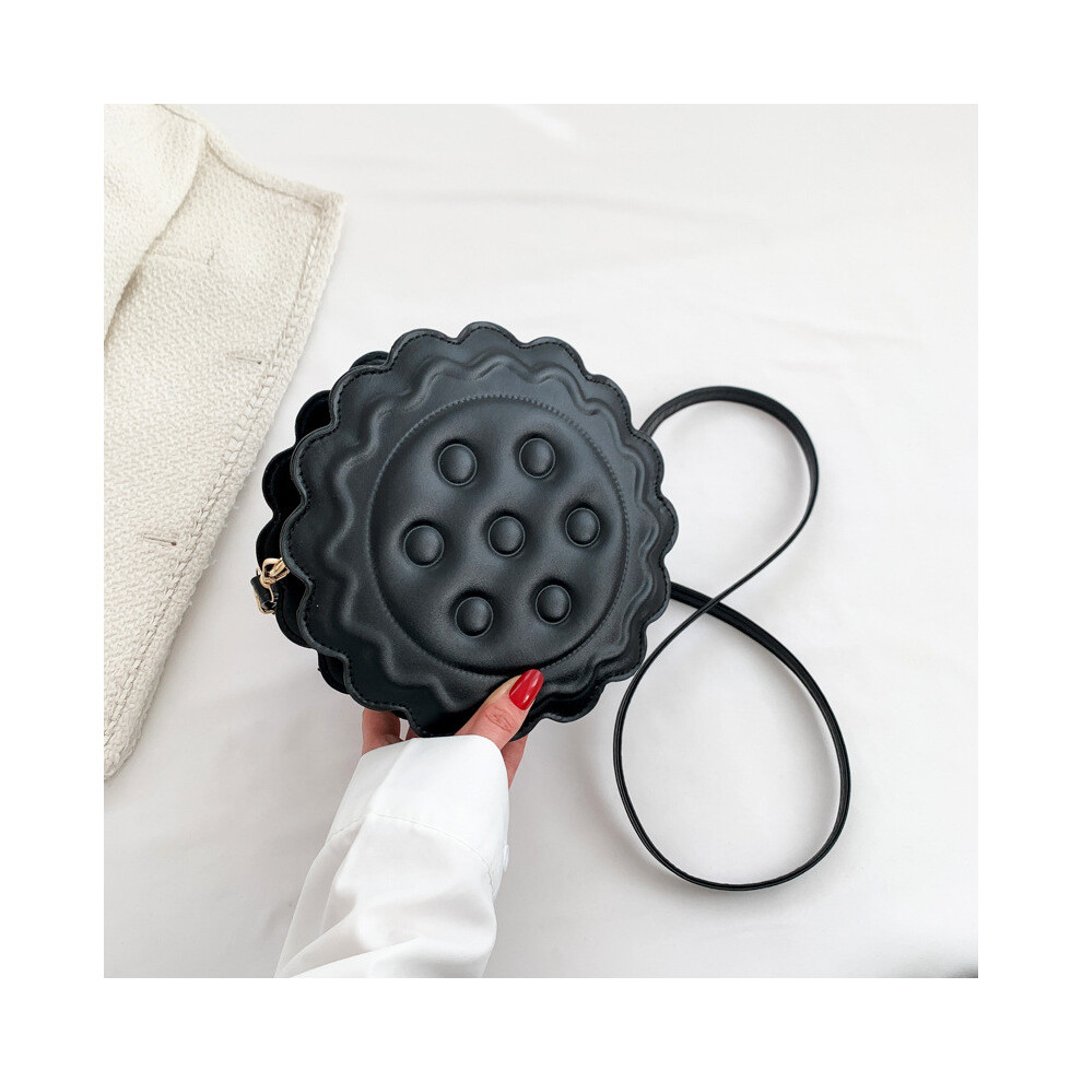 (Black) Trendy Minimalist Round Crossbody Bag Soft Pu Fabric Stylish Bag Wardrobe For Womens-image-OPC-PJBBHV5-NEW