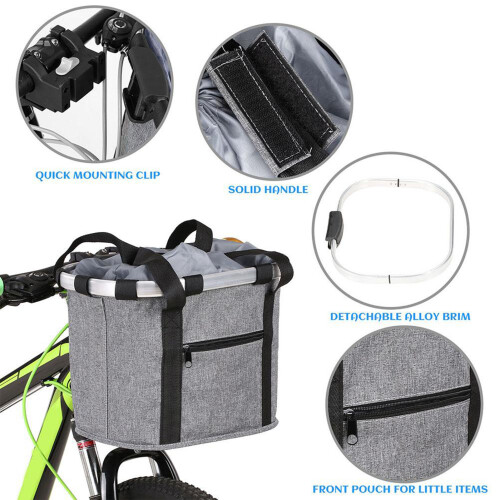 Bike Folding Basket Foldable Small Pet Cat Dog 2