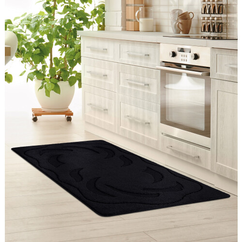 (60x110) Ovalack Non Slip Door Gel Mat - Black 2