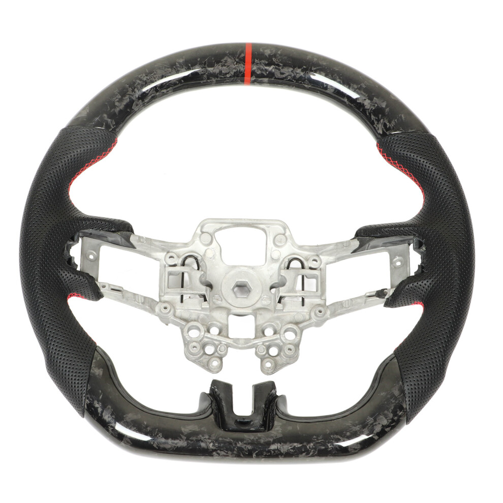Forged Carbon Fiber Steering Wheel for Mustang 2018-2023 with Red Stitch