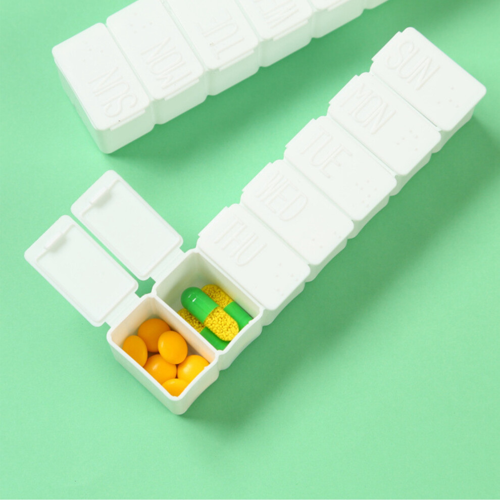 White 7 Compartments Weekly Medicine Box, 20G Pp Organizer,
