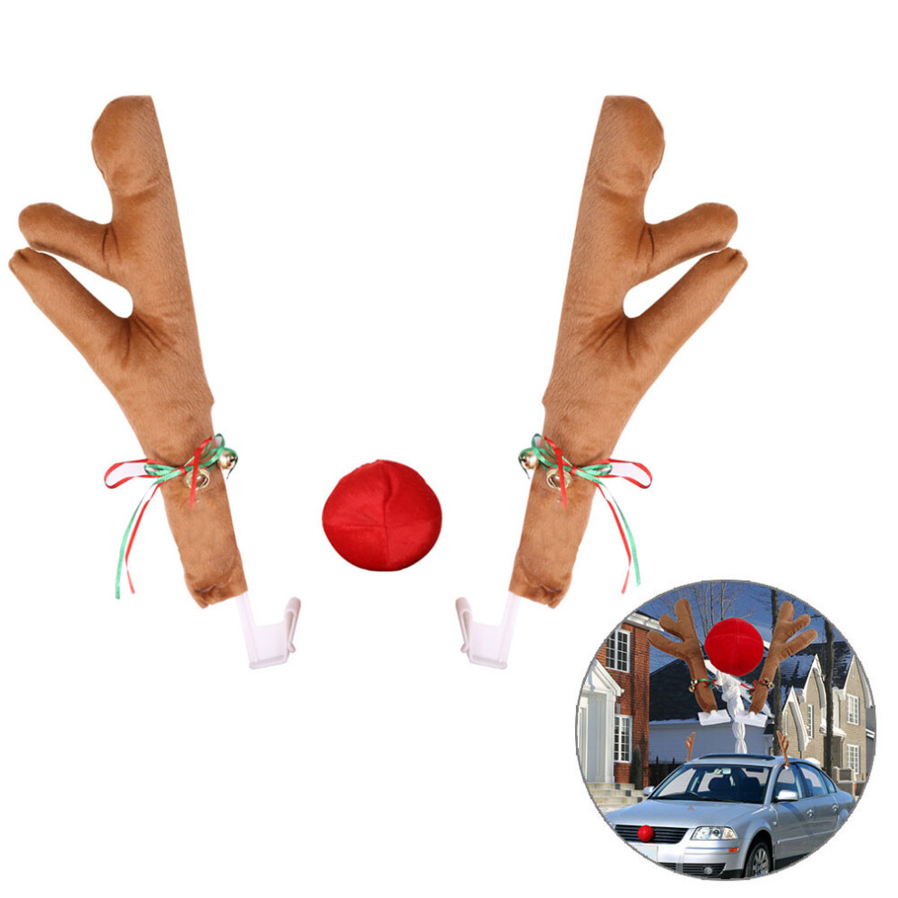 Auto Car Reindeer Antlers And Nose Set For Car 9121376175459