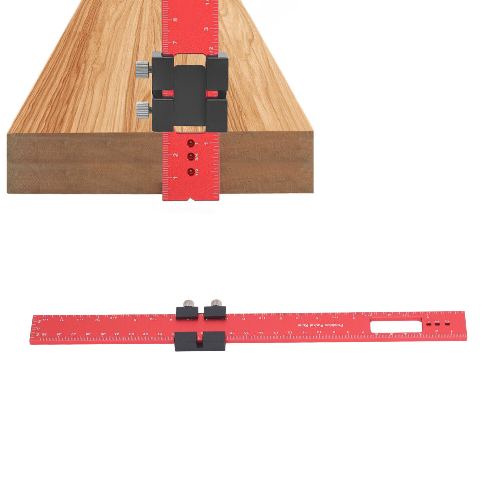 Pocket-Sized 300Mm Rustproof Woodworking Ruler With Secure Thumb Screws 3161332203112