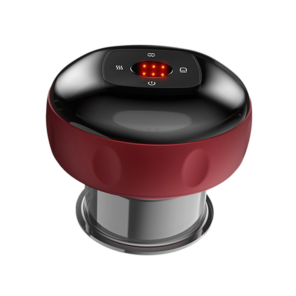 Electric Vacuum Cupping Massager Red, 6 Gears, Flameless Hot Compress