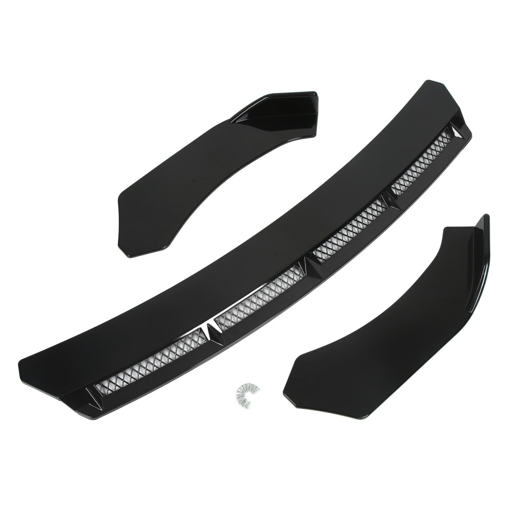 3Pcs Front Bumper Lip Body Kit Universal Spoiler Black 9121376178030