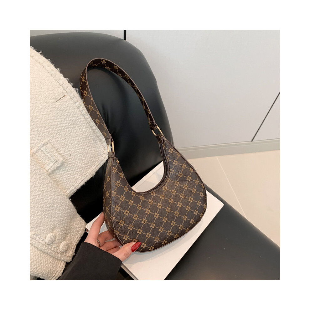 (Brown) Fashionforward Pu Spring Underarm Bag Casual And Stylish Moon Shape Bag For Women-image-OPC-PJBC8Z5-NEW