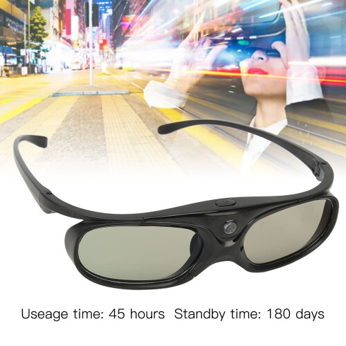 Rechargeable 3D Glasses for DLP Projectors, 144Hz, Black 2