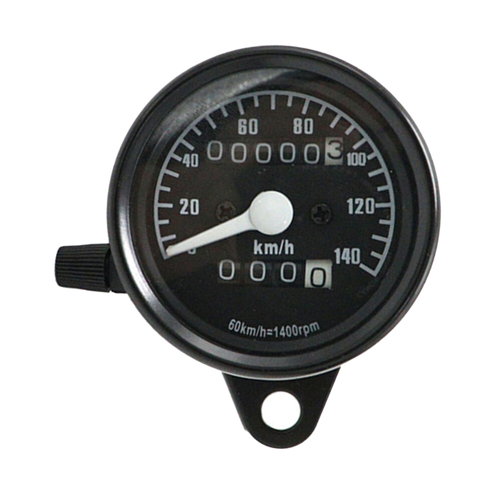 Universal Motorcycle Speedometer 12V 0-140Km/H Retro Metal Odometer 4991332219313