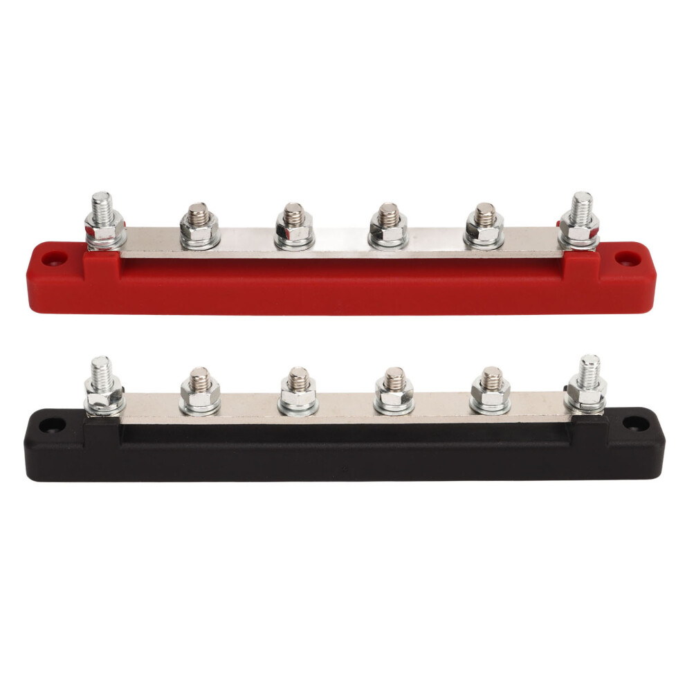 2Pcs Dc 12V-48V 150A Battery Bus Bar M6 Terminal & Black/Red 8751332219678