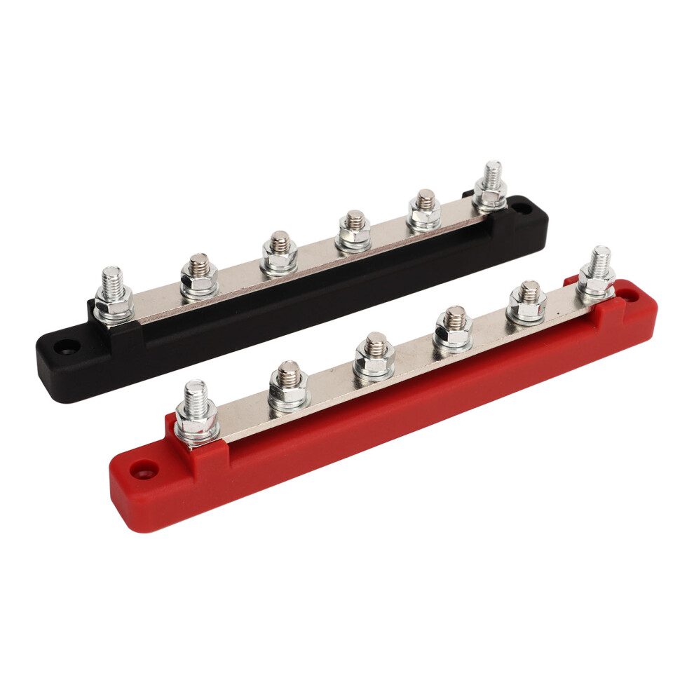 2Pcs Dc12v-48V 150A Power Distribution Block M6 Stud For Car Rv Boat Black/Red 4621332219753