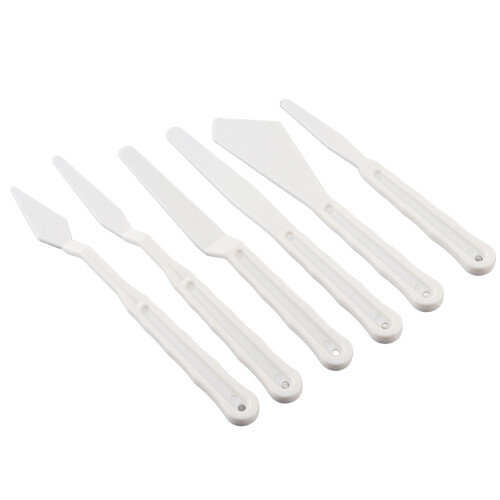 6pcs White Plastic Painting Palette Knives Paint