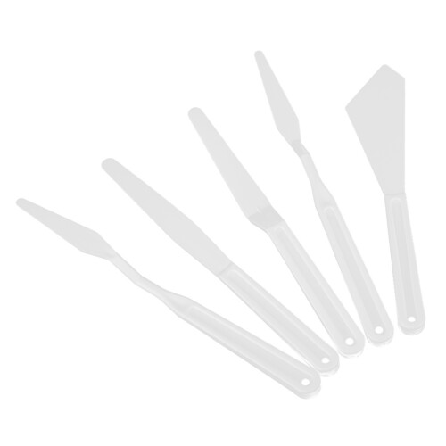 6pcs White Plastic Painting Palette Knives Paint 1