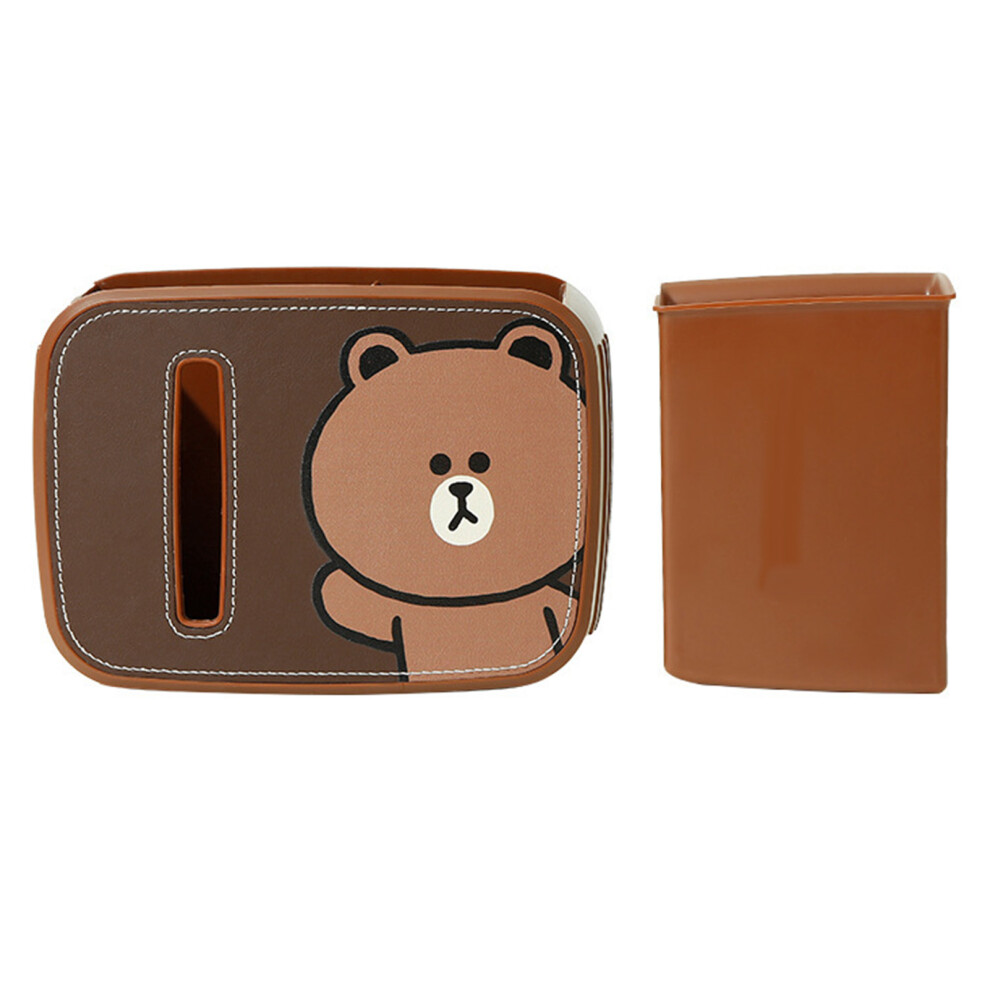Car Trash Can Seat Back Leather Tissue Box Garbage Brown 9121376180132