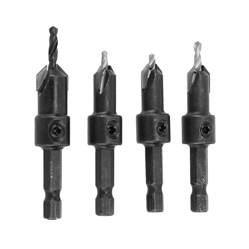 Efficient 4Pcs Countersunk Drill Bit Set For Screw Depth Adjustment 4921332227636
