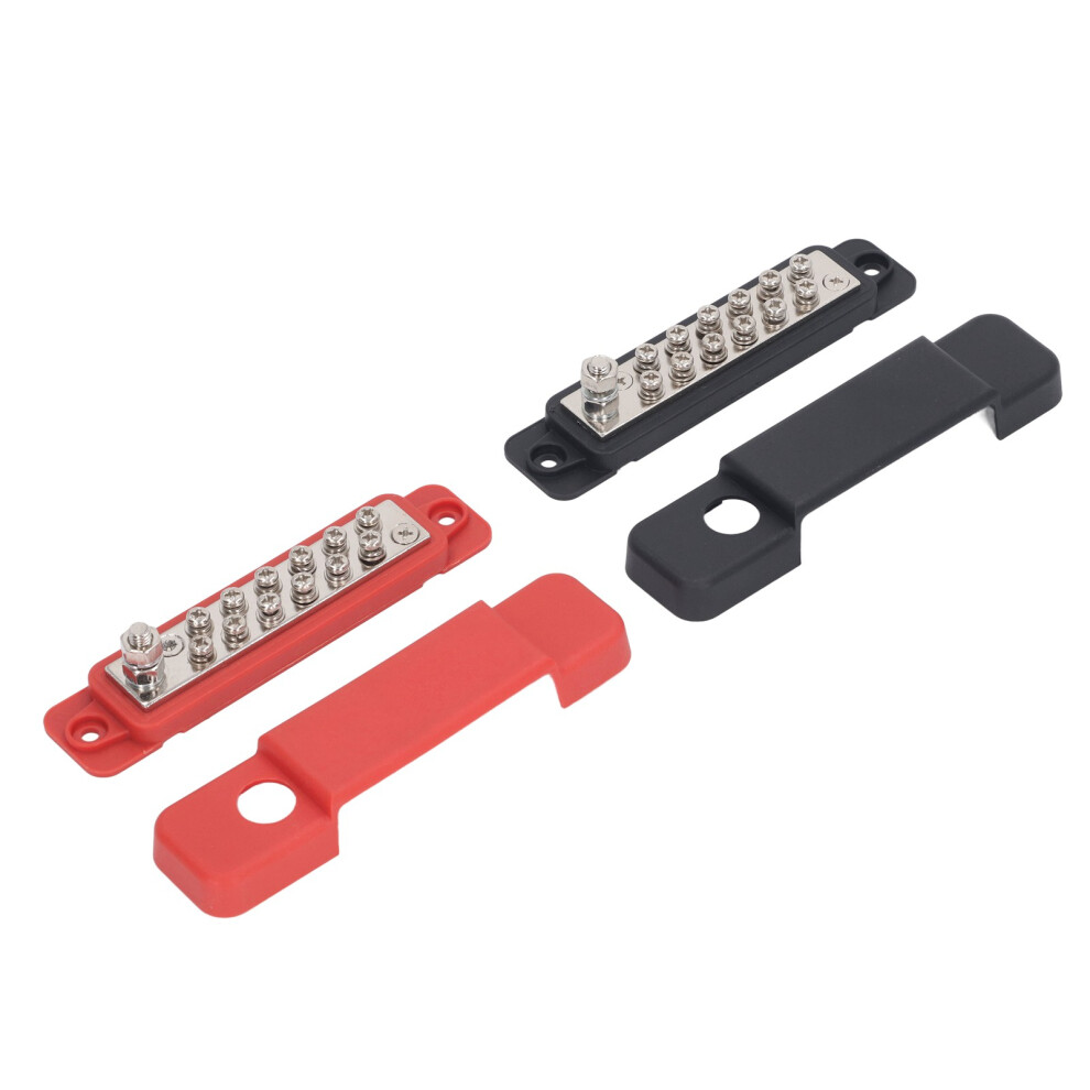 2 Sets M8 Terminal Busbar Power Distribution Block 48V 150A Black/Red 4651332231028